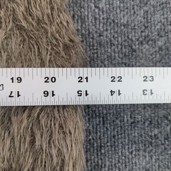 Alberto Makali Womens Shawl Wrap Poncho Gray Medium Faux Fur Fringed Nylon - Picture 12 of 12